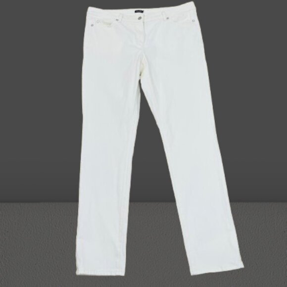 J. McLaughlin White Slim Straight Leg Stretch Jeans Size 14 - Picture 3 of 13